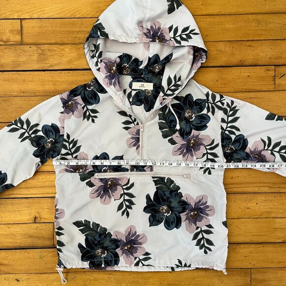 Thread & Supply 1/4 Zip Floral Windbreaker, Size XS - Picture 12 of 13